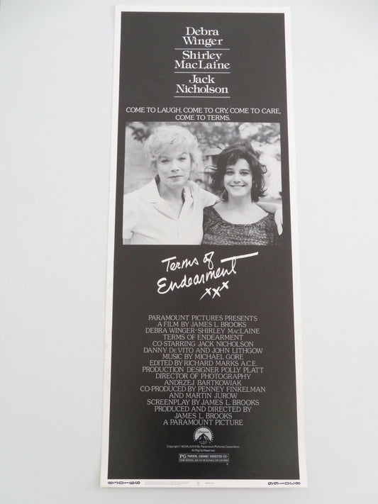 TERMS OF ENDEARMENT US INSERT POSTER SHIRLEY MACLAINE JACK NICHOLSON 1983 Movie posters