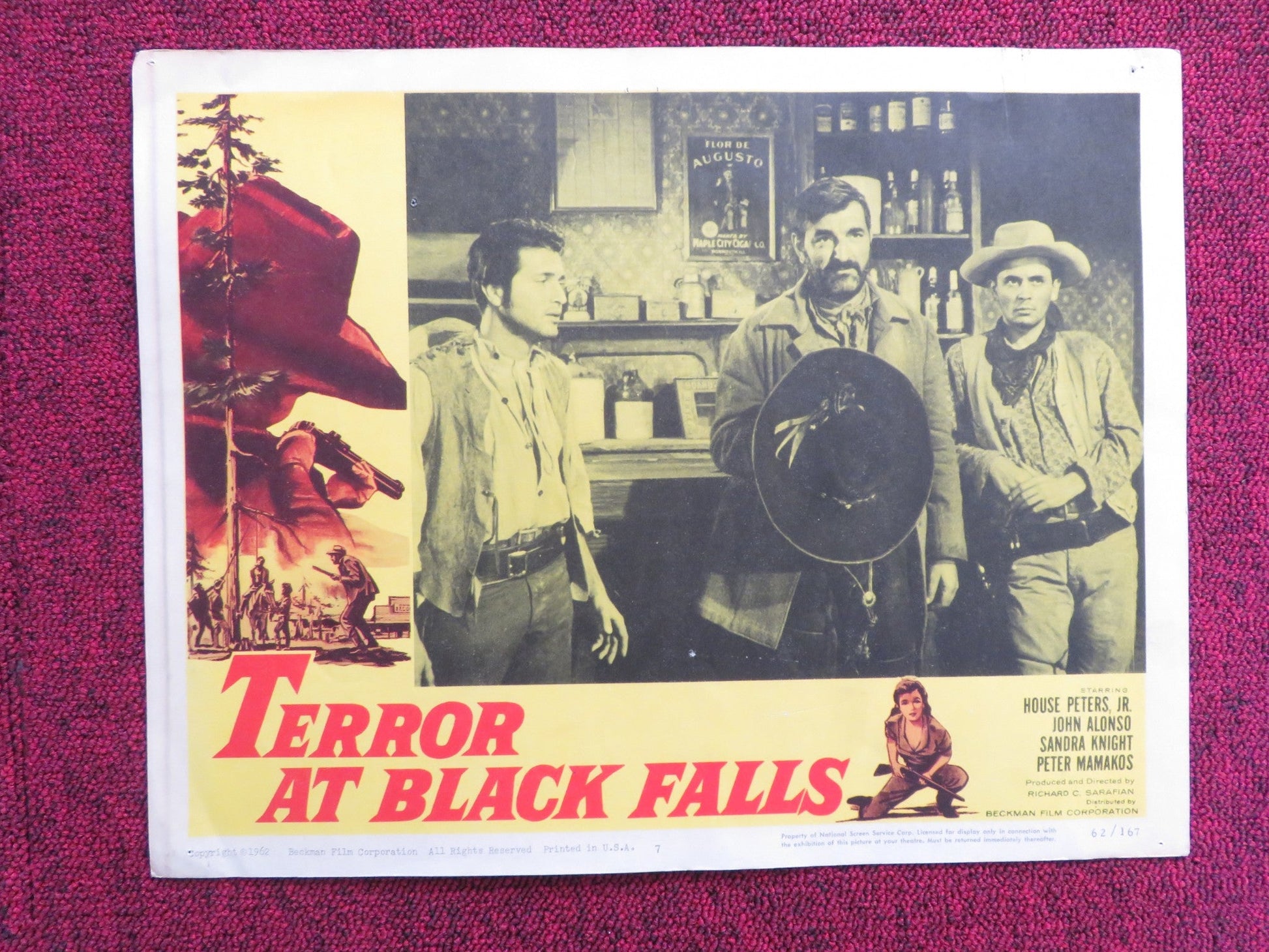 TERROR AT BLACK FALLS US LOBBY CARD FULL SET HOUSE PETERS JR. JOHN ALONSO 1962 Rendezvous Cinema Movie posters