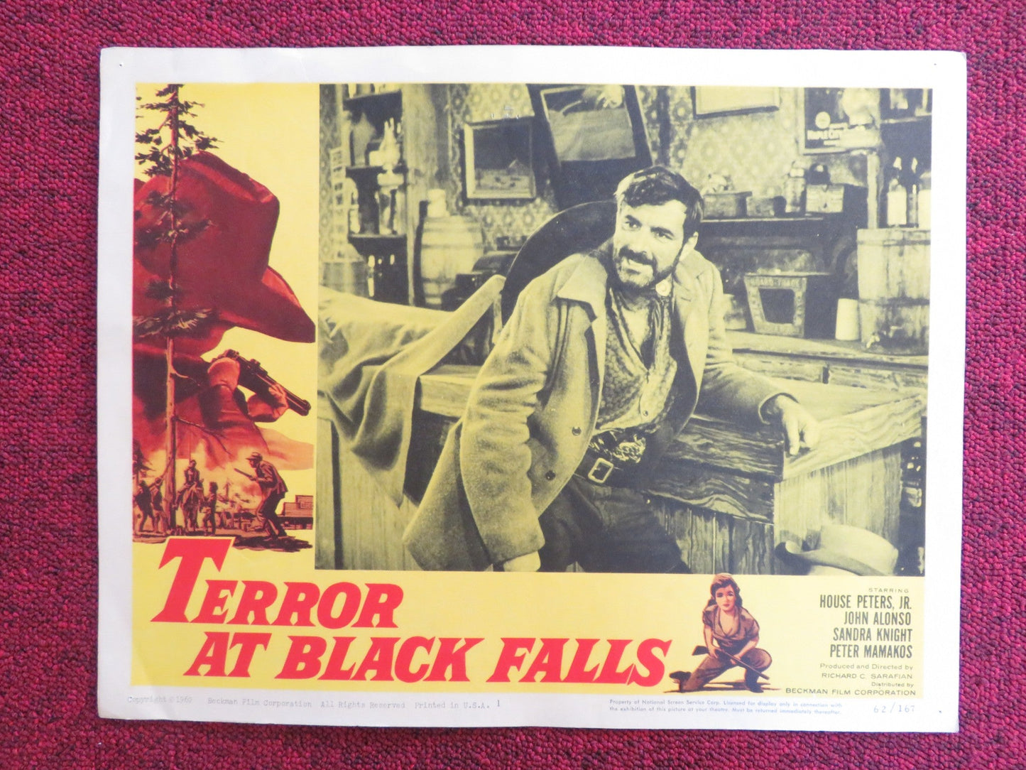 TERROR AT BLACK FALLS US LOBBY CARD FULL SET HOUSE PETERS JR. JOHN ALONSO 1962 Rendezvous Cinema Movie posters