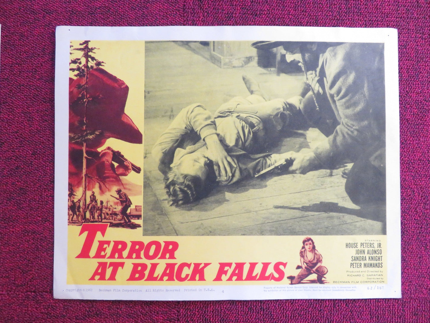 TERROR AT BLACK FALLS US LOBBY CARD FULL SET HOUSE PETERS JR. JOHN ALONSO 1962 Rendezvous Cinema Movie posters