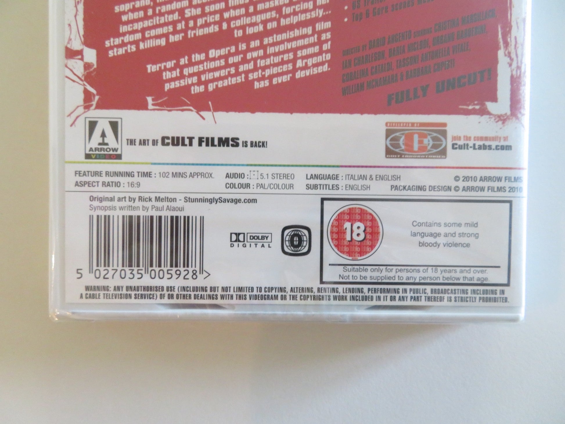 TERROR AT THE OPERA (DVD) CRISTINA MARSILLACH IAN CHARLESON 1987 REGION 0 Rendezvous Cinema Movie posters