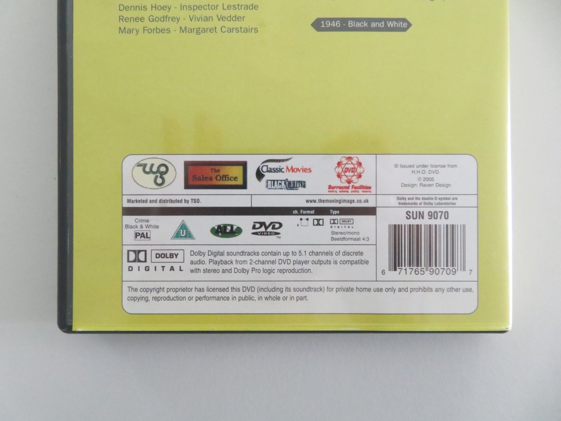 TERROR BY NIGHT - B (DVD) SHERLOCK HOLMES BASIL RATHBONE 1946 REGION ALL Movie posters