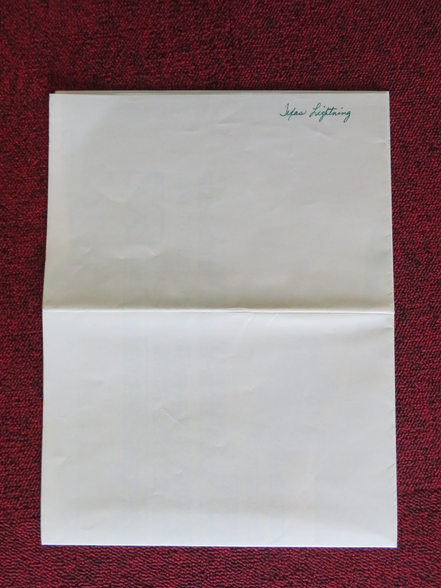 TEXAS LIGHTNING FOLDED US ONE SHEET POSTER CAMERON MITCHELL M. MCCORMICK 1981 Rendezvous Cinema Movie posters