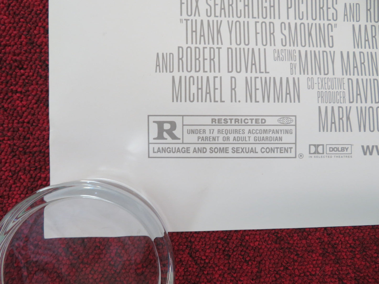 THANK YOU FOR SMOKING - B US ONE SHEET ROLLED POSTER AARON ECKHART ROB LOWE 2005 Movie posters