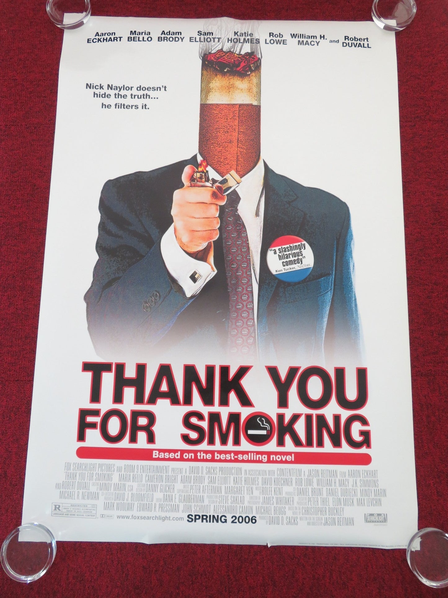 THANK YOU FOR SMOKING - B US ONE SHEET ROLLED POSTER AARON ECKHART ROB LOWE 2005 Movie posters