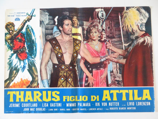 THARUS, SON OF ATTILA - A ITALIAN FOTOBUSTA POSTER JEROME COURTLAND 1962 Rendezvous Cinema Movie posters