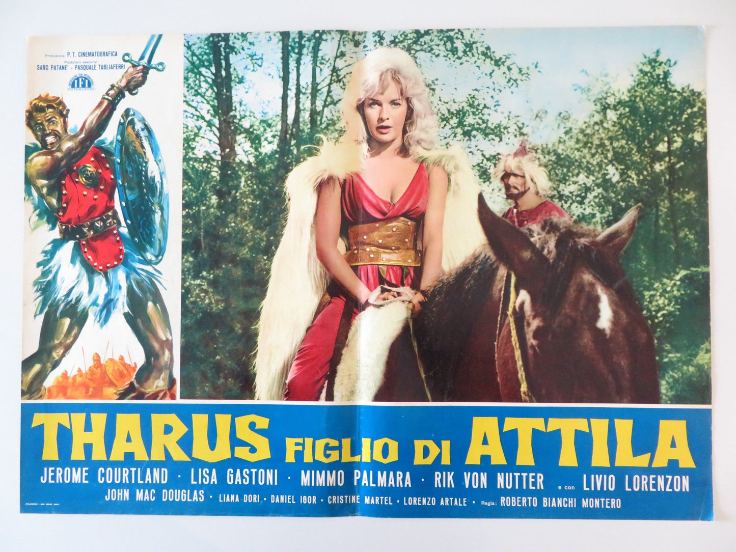 THARUS, SON OF ATTILA - B ITALIAN FOTOBUSTA POSTER JEROME COURTLAND 1962 Rendezvous Cinema Movie posters