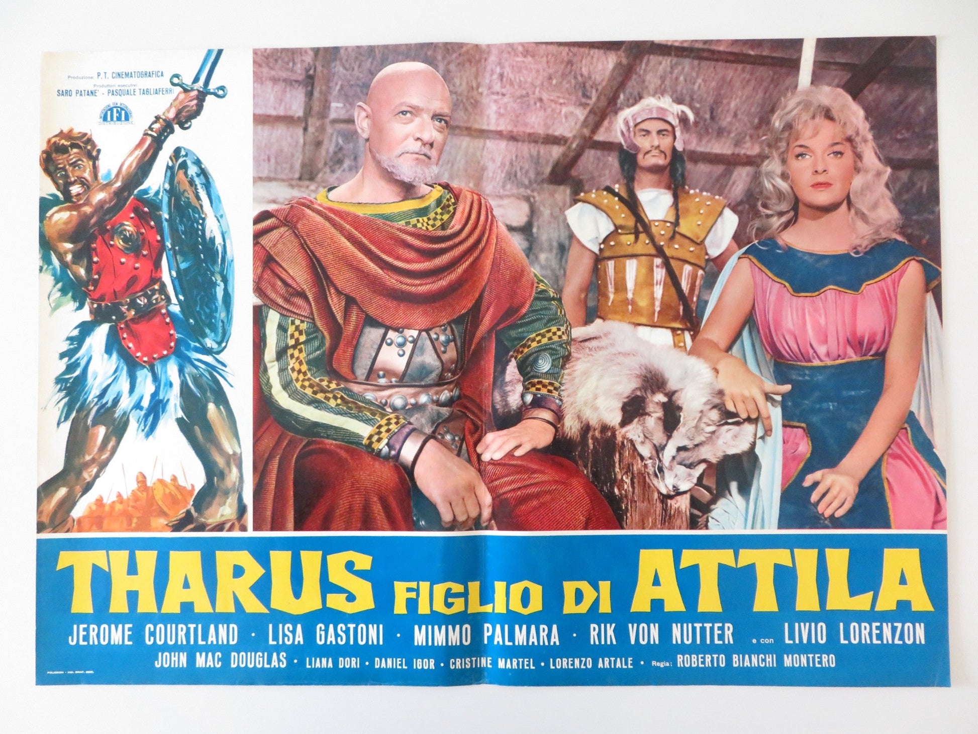 THARUS, SON OF ATTILA - C ITALIAN FOTOBUSTA POSTER JEROME COURTLAND 1962 Rendezvous Cinema Movie posters