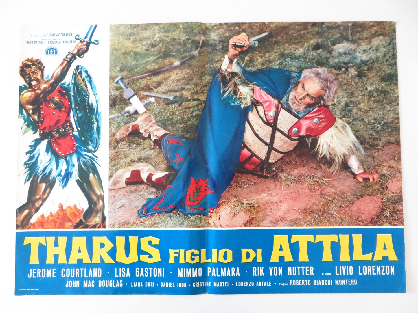 THARUS, SON OF ATTILA - E ITALIAN FOTOBUSTA POSTER JEROME COURTLAND 1962 Rendezvous Cinema Movie posters