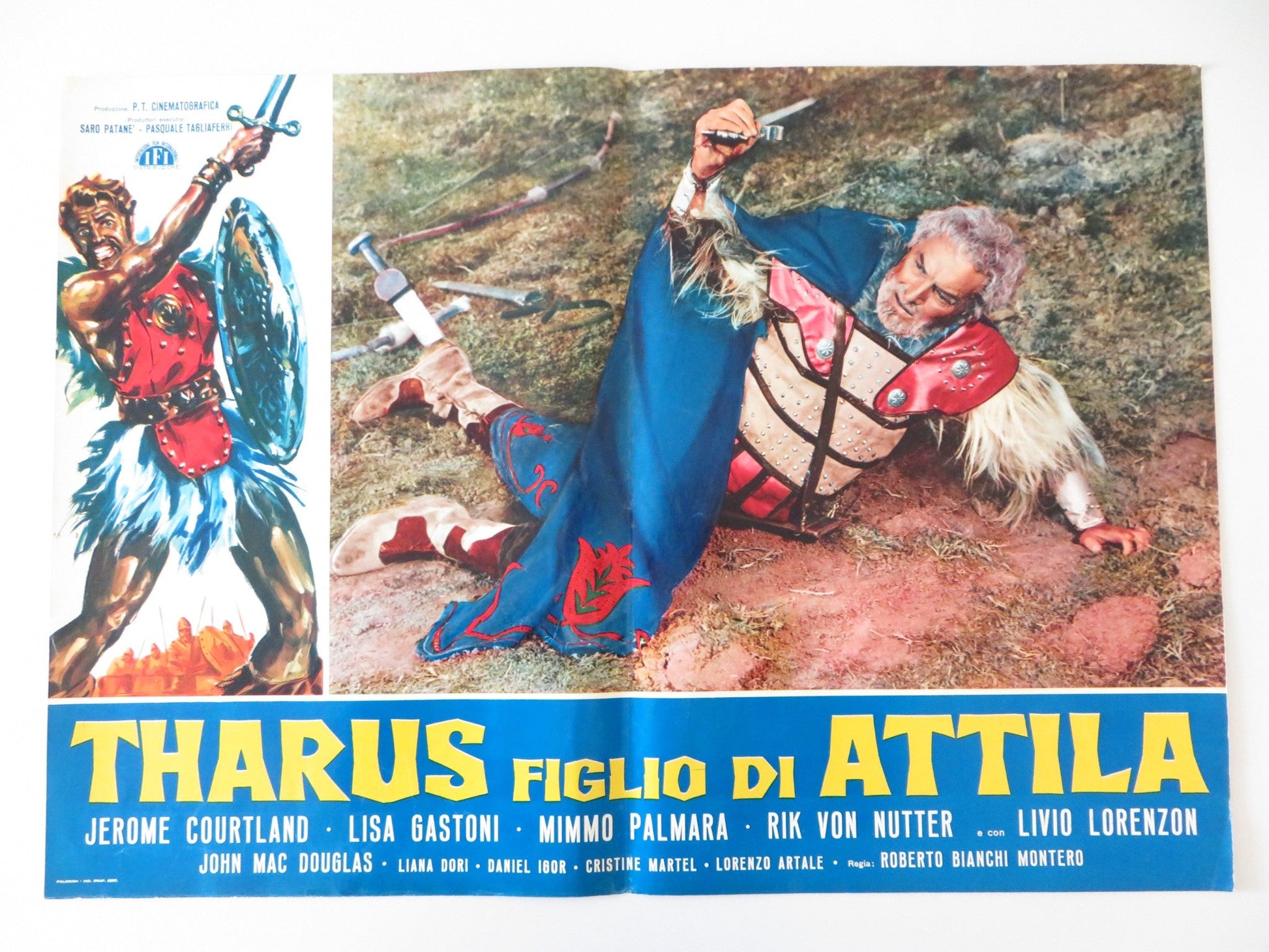 THARUS, SON OF ATTILA - E ITALIAN FOTOBUSTA POSTER JEROME COURTLAND 1962 Rendezvous Cinema Movie posters