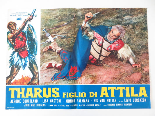 THARUS, SON OF ATTILA - E ITALIAN FOTOBUSTA POSTER JEROME COURTLAND 1962 Rendezvous Cinema Movie posters