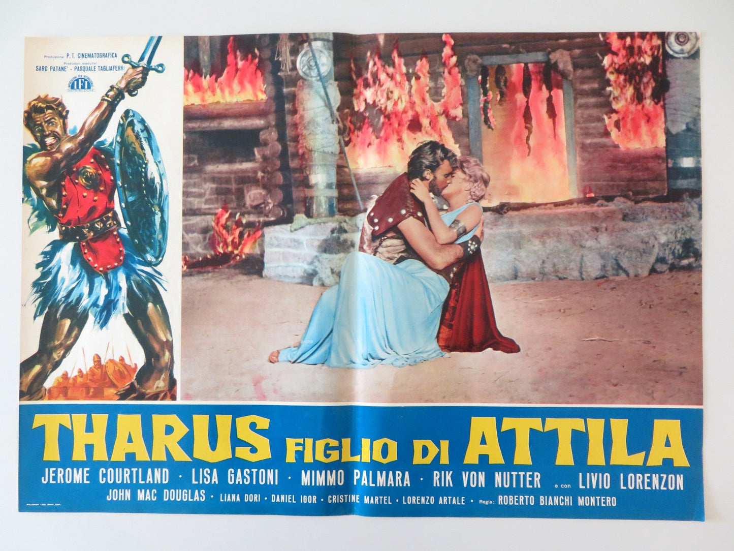 THARUS, SON OF ATTILA - F ITALIAN FOTOBUSTA POSTER JEROME COURTLAND 1962 Rendezvous Cinema Movie posters