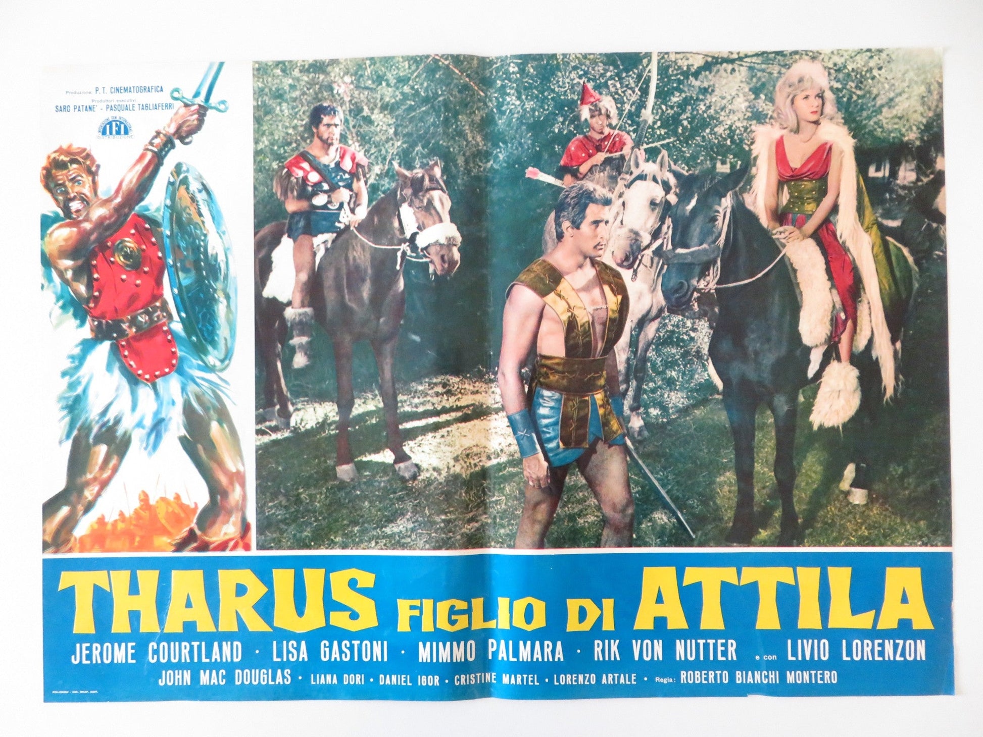 THARUS, SON OF ATTILA - G ITALIAN FOTOBUSTA POSTER JEROME COURTLAND 1962 Rendezvous Cinema Movie posters