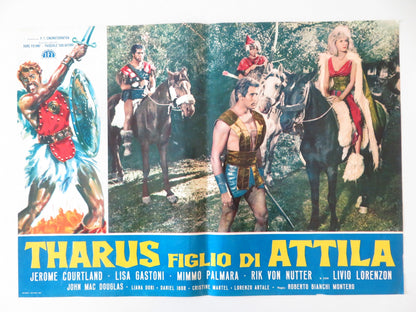 THARUS, SON OF ATTILA - G ITALIAN FOTOBUSTA POSTER JEROME COURTLAND 1962 Rendezvous Cinema Movie posters