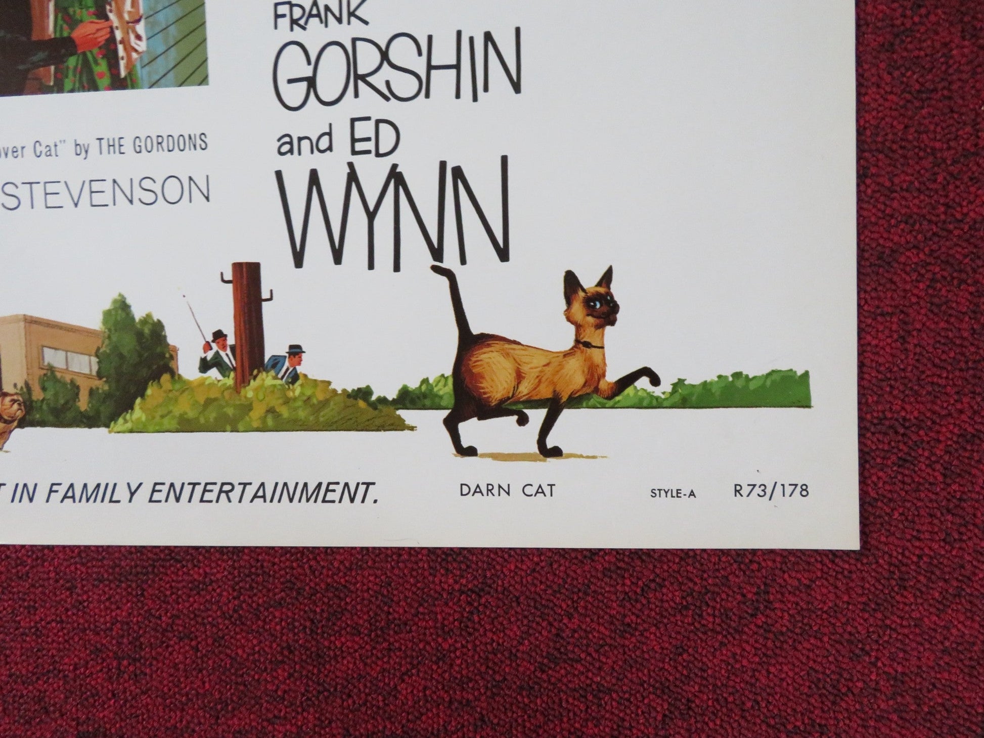 THAT DARN CAT! STYLE A FOLDED US ONE SHEET POSTER DISNEY DEAN JONES 1973 Rendezvous Cinema Movie posters