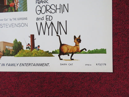 THAT DARN CAT! STYLE A FOLDED US ONE SHEET POSTER DISNEY DEAN JONES 1973 Rendezvous Cinema Movie posters