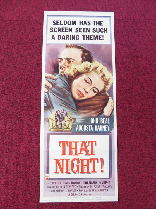 THAT NIGHT! US INSERT POSTER JOHN BEAL AUGUSTA DABNEY 1957 Rendezvous Cinema Movie posters