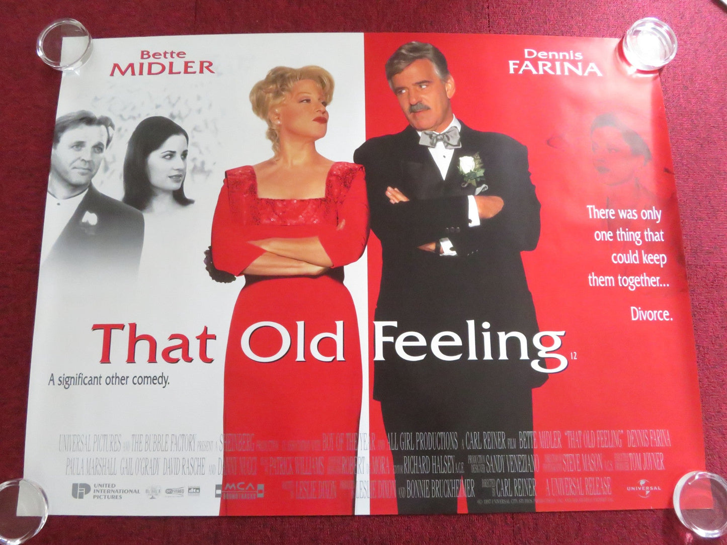 THAT OLD FEELING UK QUAD ROLLED POSTER BETTE MIDLER DENNIS FARINA 1997 Rendezvous Cinema Movie posters