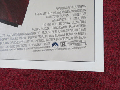 THAT WAS THEN... THIS IS NOW FOLDED US ONE SHEET POSTER EMILIO ESTEVEZ 1985 Rendezvous Cinema Movie posters