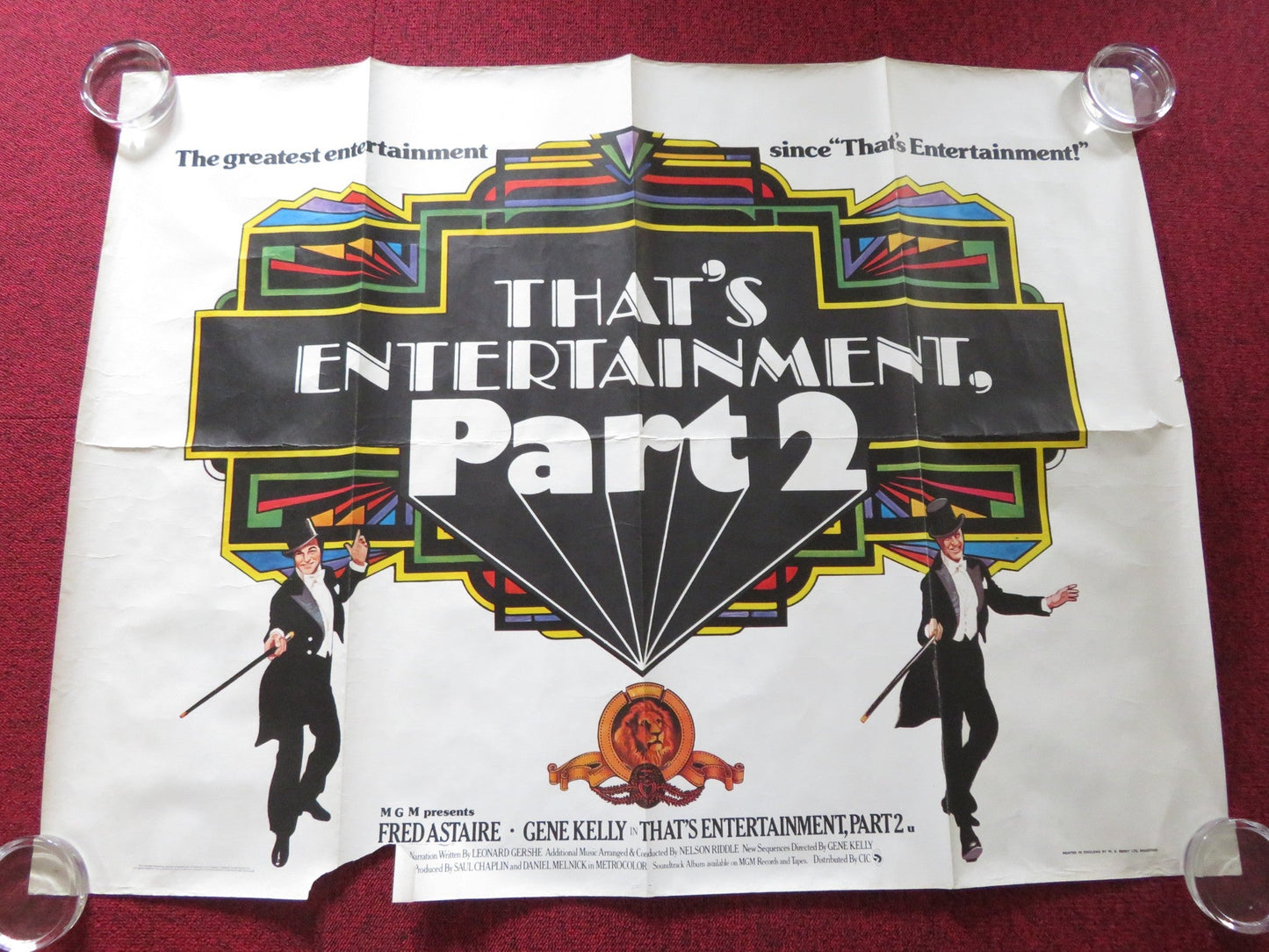 THAT'S ENTERTAINMENT, PART II UK QUAD ROLLED POSTER FRED ASTAIRE GENE KELLY 1976 Rendezvous Cinema Movie posters