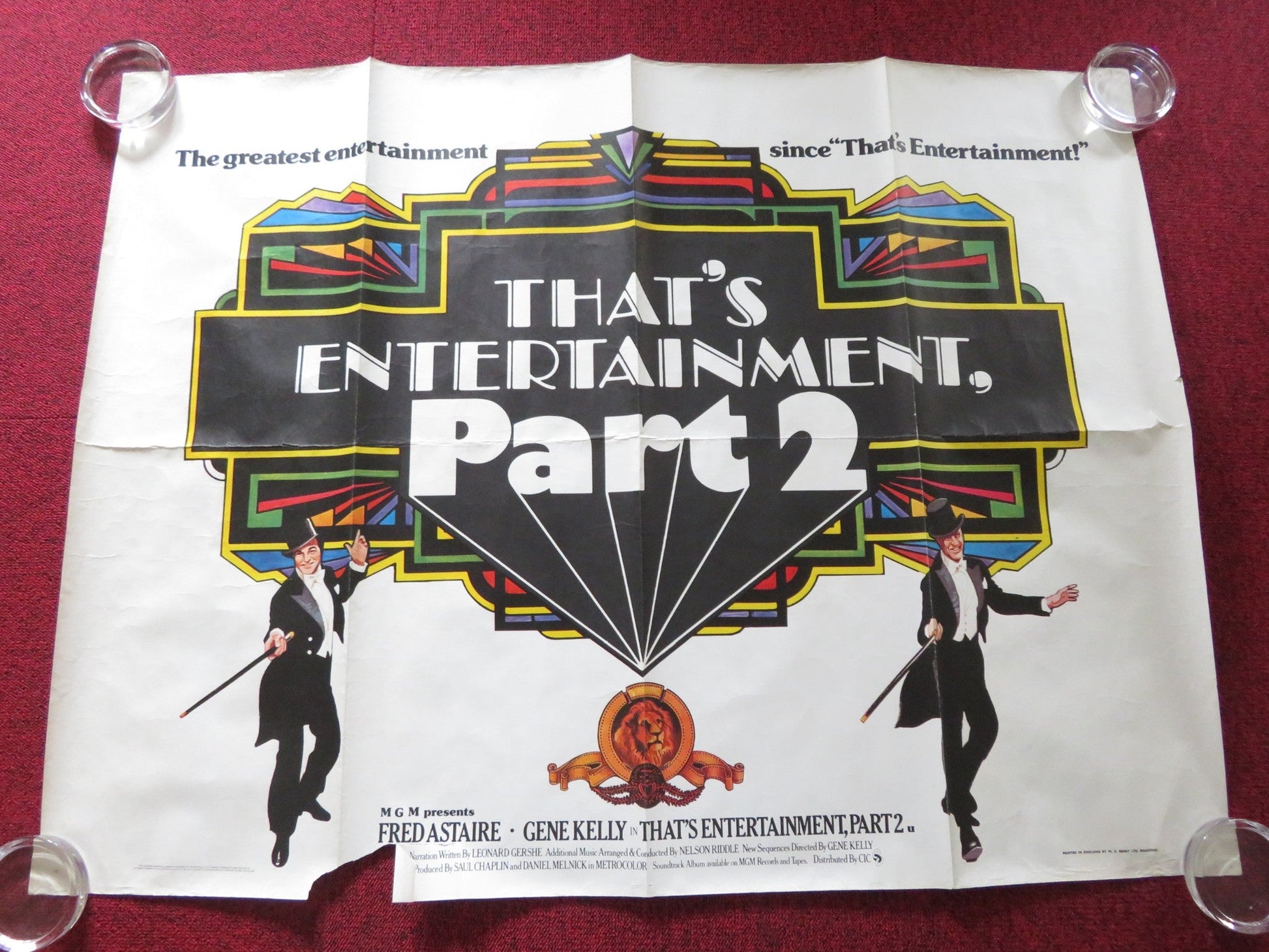 THAT'S ENTERTAINMENT, PART II UK QUAD ROLLED POSTER FRED ASTAIRE GENE KELLY 1976 Rendezvous Cinema Movie posters