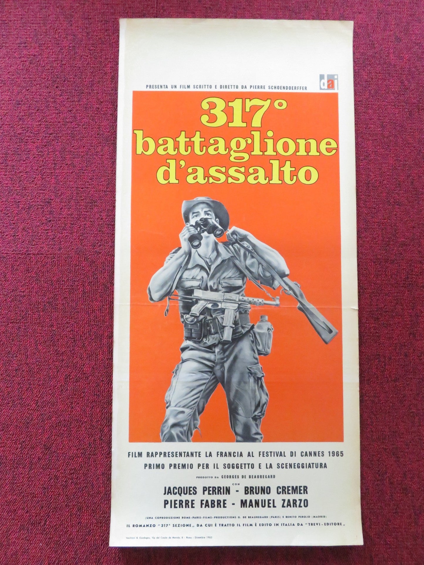THE 317TH PLATOON ITALIAN LOCANDINA POSTER JACQUES PERRIN BRUNO CREMER 1965 Rendezvous Cinema Movie posters