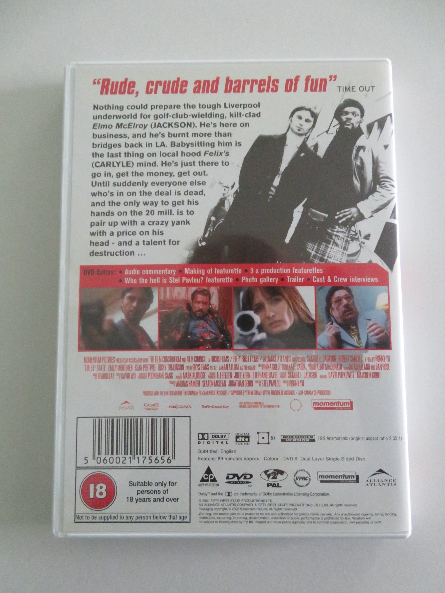 THE 51ST STATE (DVD) ROBERT CARLYLE SAMUEL L. JACKSON 2001 REGION 2 Movie posters