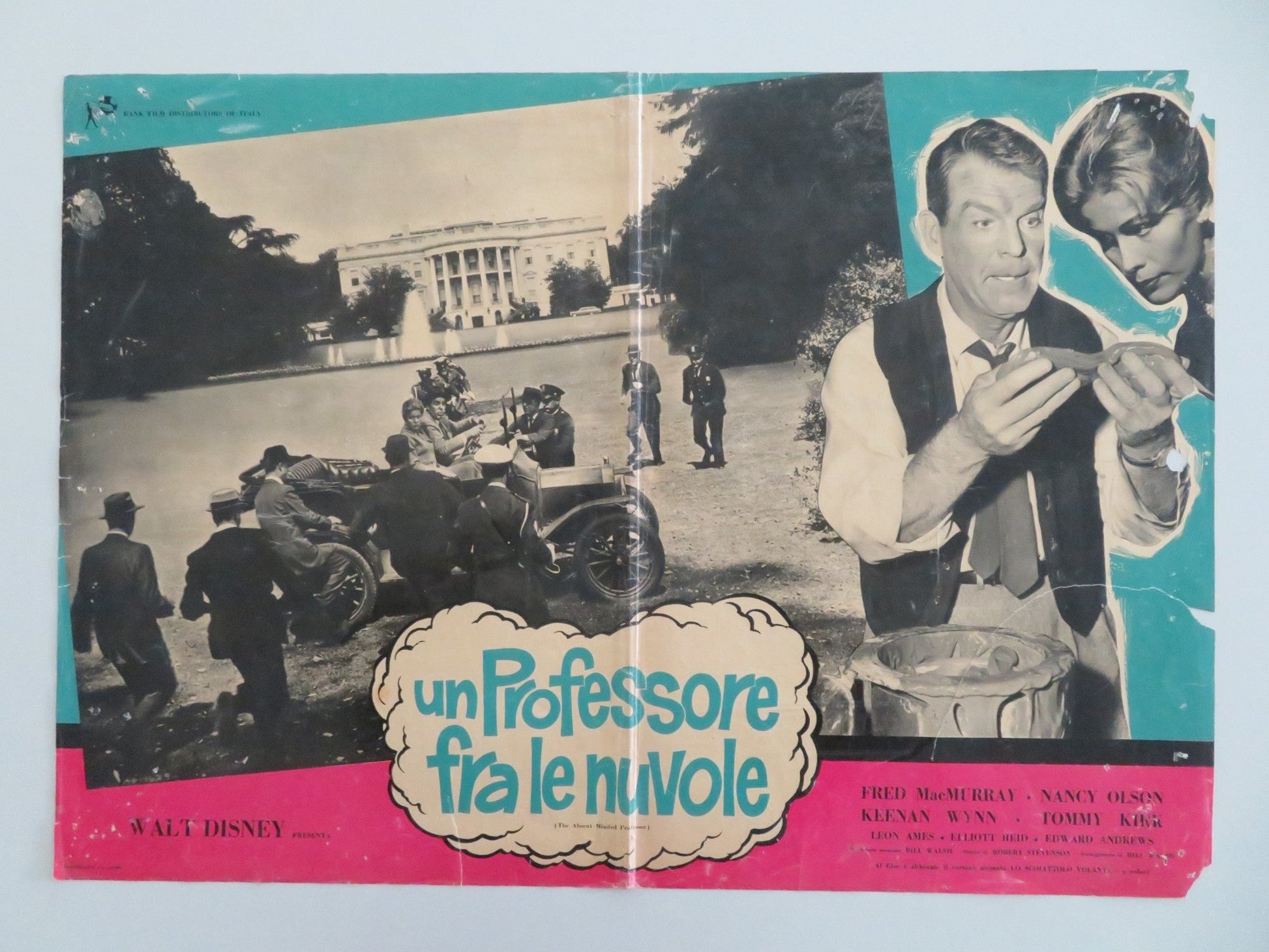 THE ABSENT MINDED PROFESSOR - A ITALIAN FOTOBUSTA POSTER DISNEY MACMURRAY 1961 Movie posters