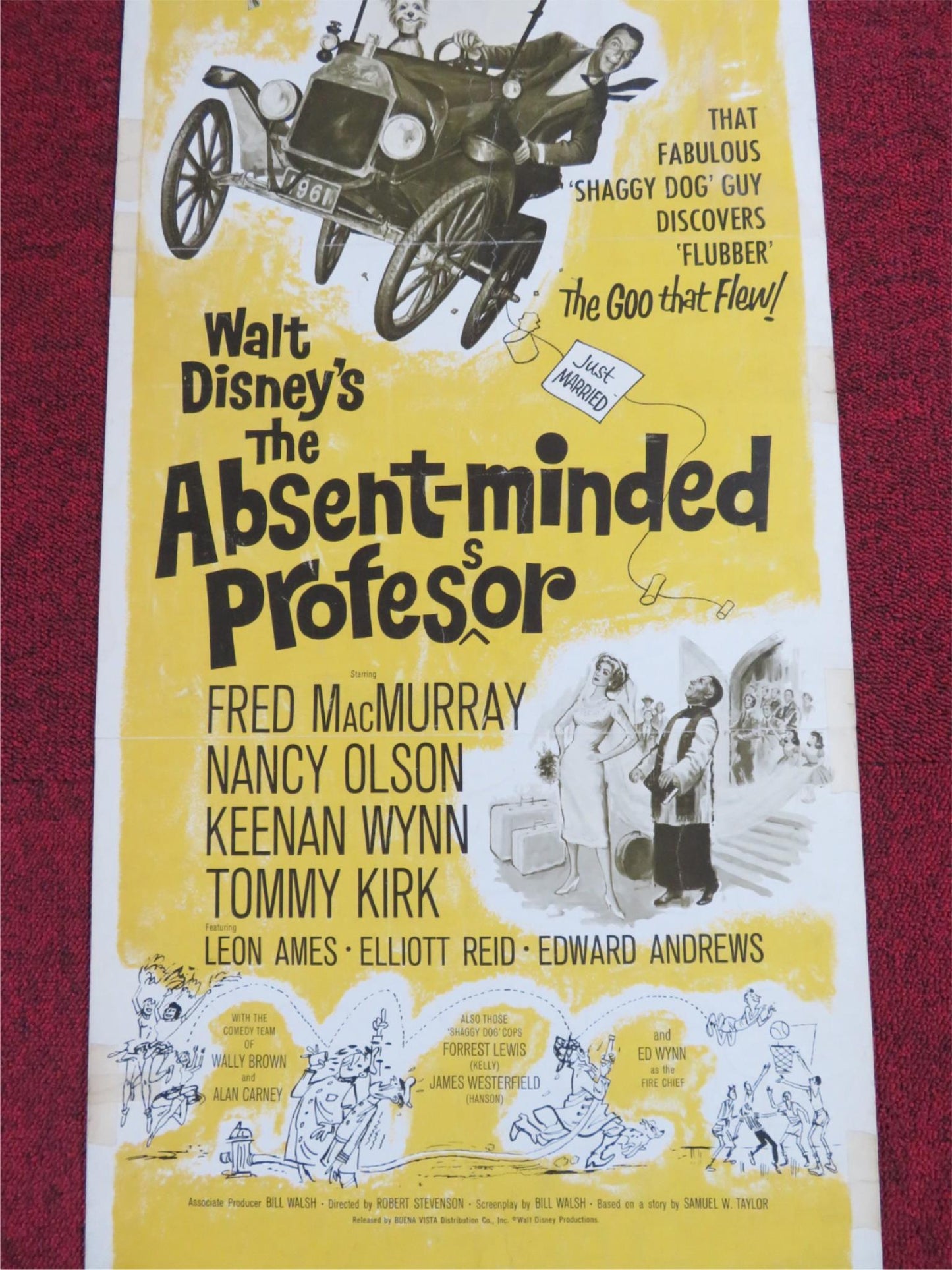 THE ABSENT MINDED PROFESSOR US INSERT POSTER DISNEY FRED MACMURRAY OLSON 1961 Rendezvous Cinema Movie posters