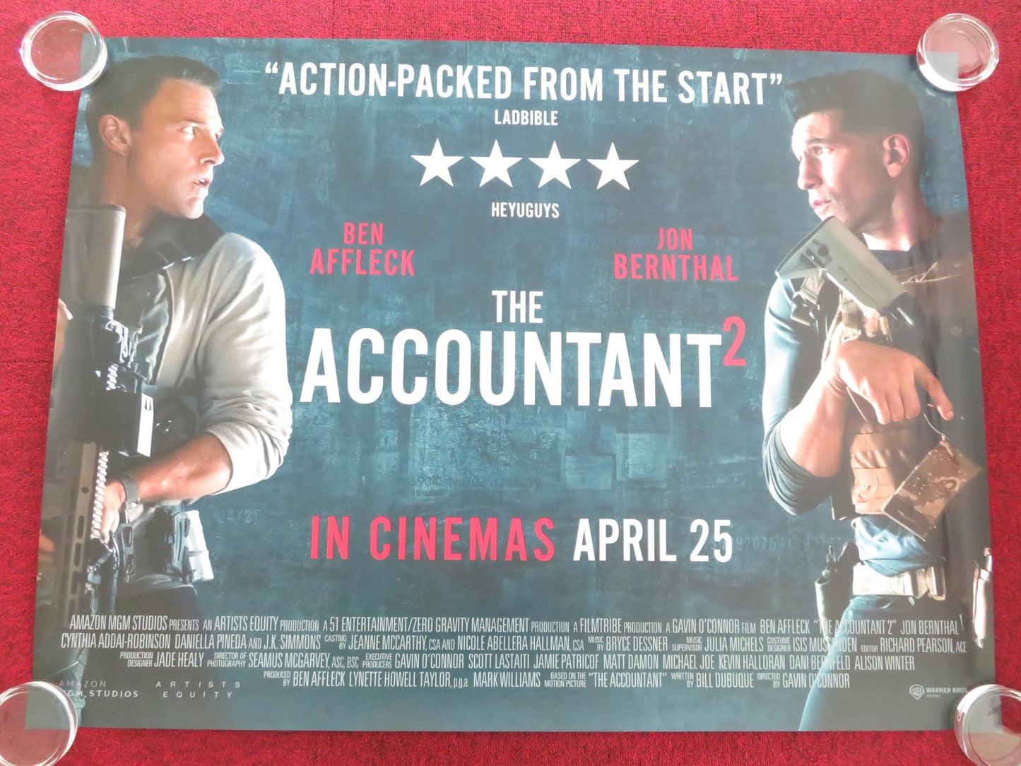 THE ACCOUNTANT 2 UK QUAD ROLLED POSTER BEN AFFLECK JON BERNTHAL 2025 Movie posters