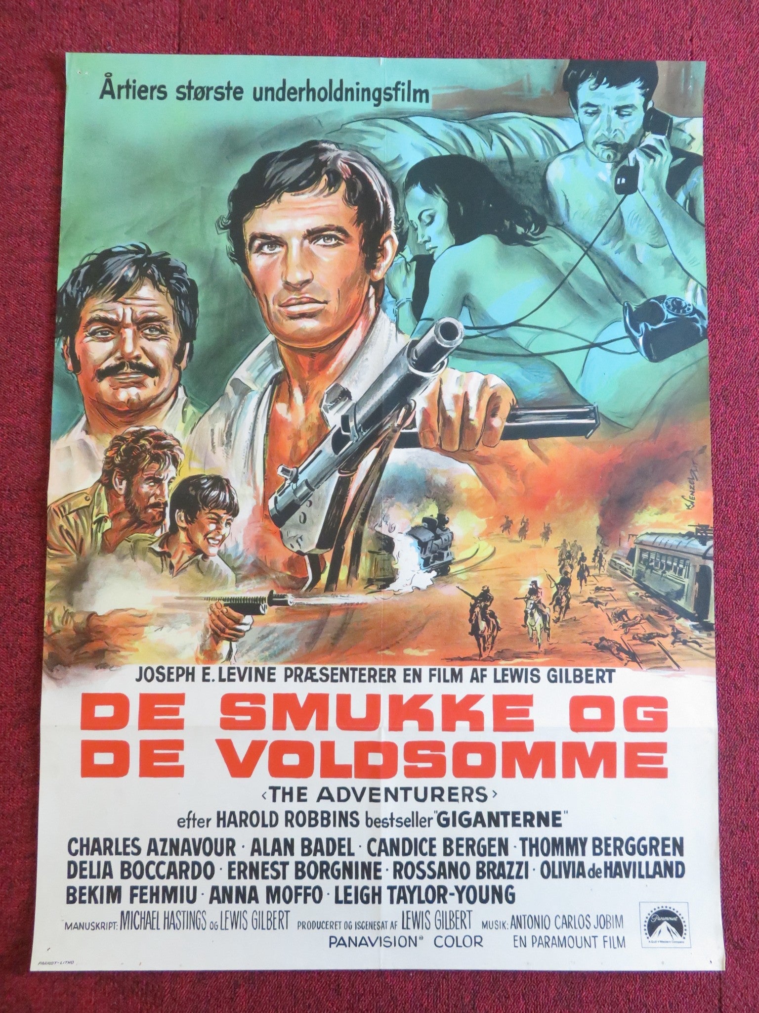 THE ADVENTURERS DANISH POSTER ROLLED CHARLES AZNAVOUR ALAN BADEL 1970 Rendezvous Cinema Movie posters