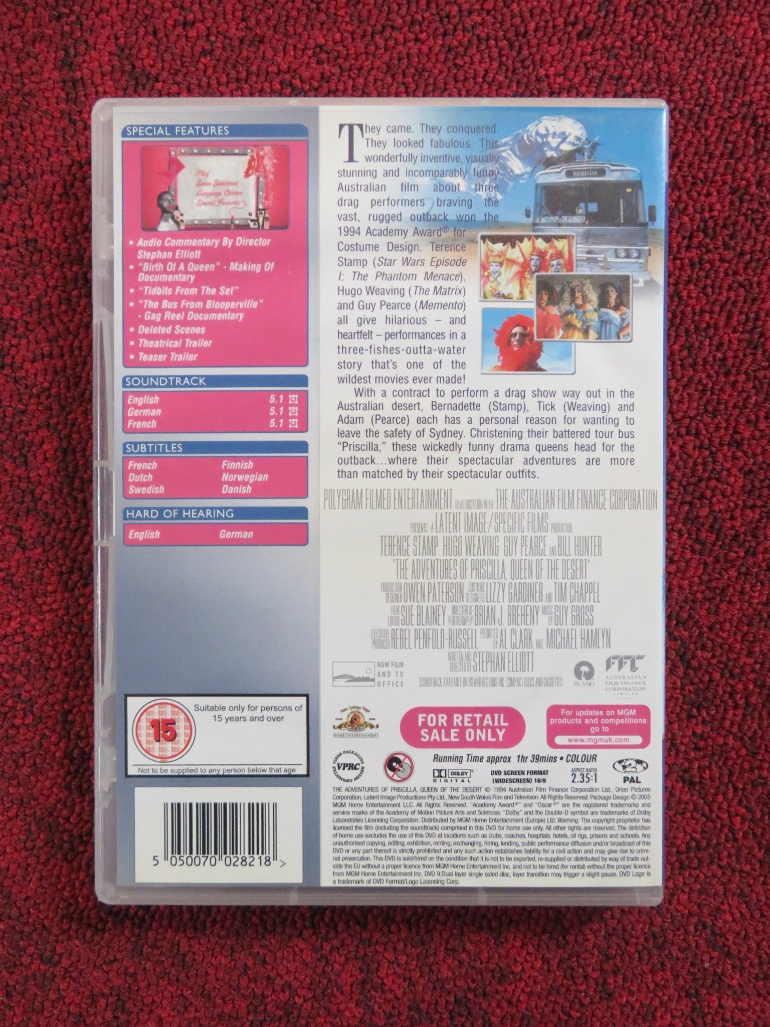 THE ADVENTURES OF PRISCILLA, QUEEN OF THE DESERT (DVD) GUY PEARCE 1994 REGION 2 Rendezvous Cinema Movie posters