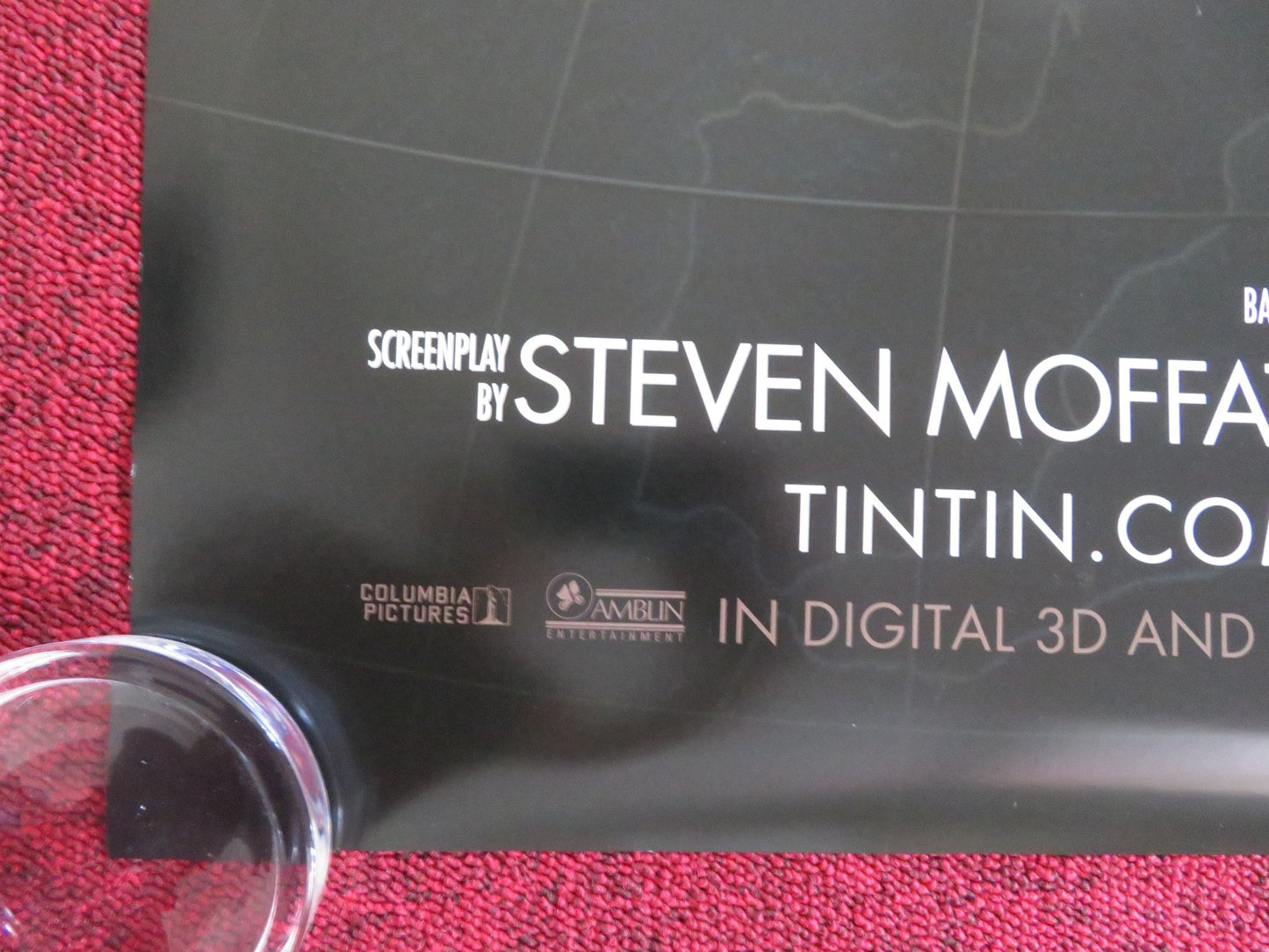 THE ADVENTURES OF TINTIN US ONE SHEET ROLLED POSTER SPIELBERG JAMIE BELL 2011 Rendezvous Cinema Movie posters