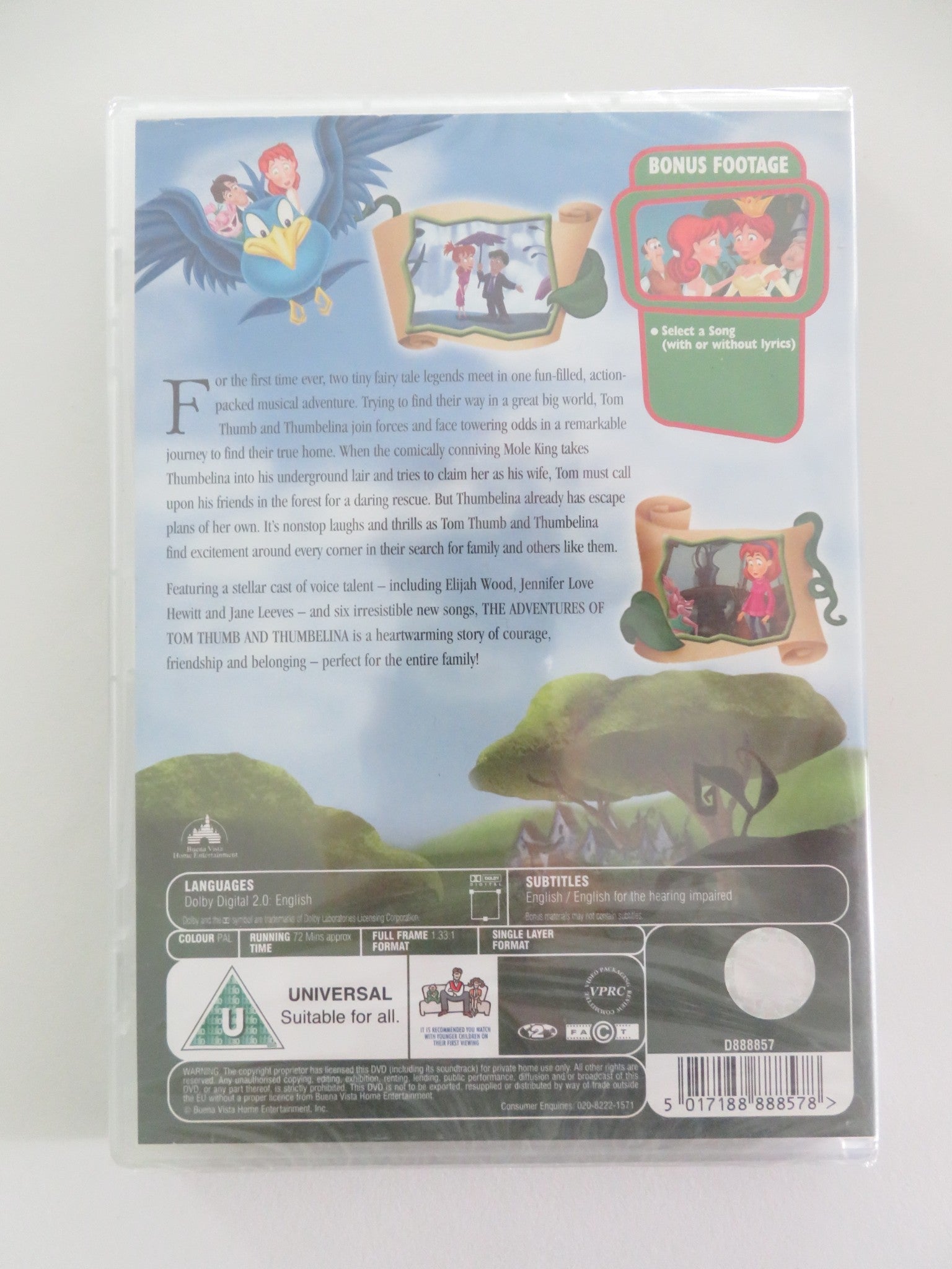 THE ADVENTURES OF TOM THUMB & THUMBELINA (DVD) JENNIFER L. HEWITT 2002 REGION 2 Movie posters