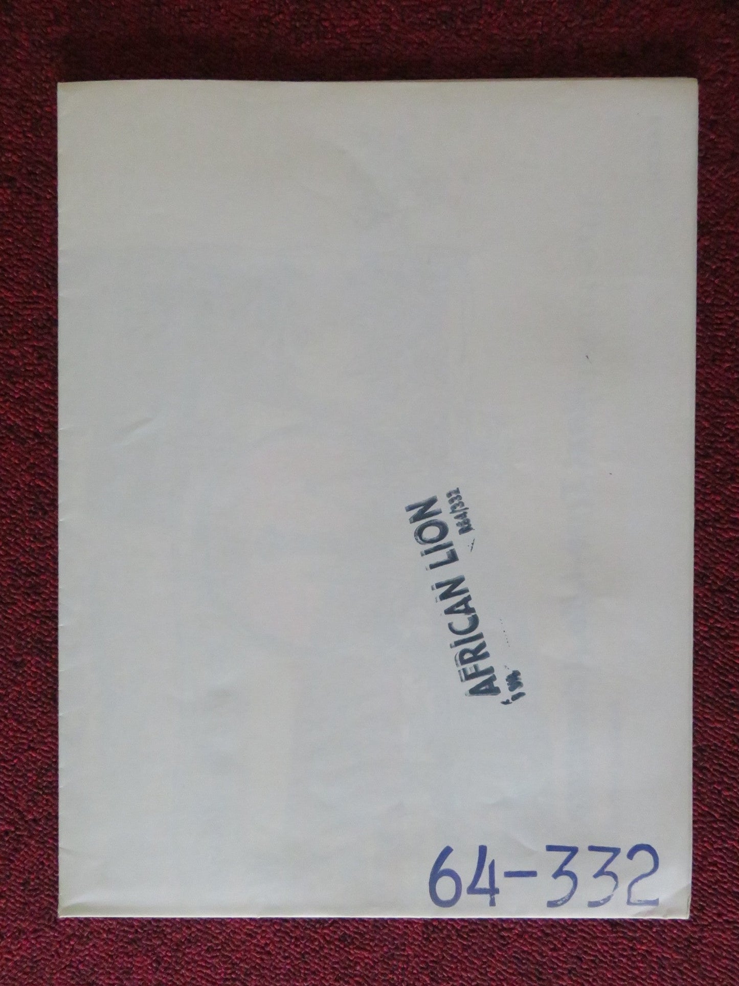 THE AFRICAN LION FOLDED US ONE SHEET POSTER DISNEY WINSTON HIBLER R1964 Movie posters