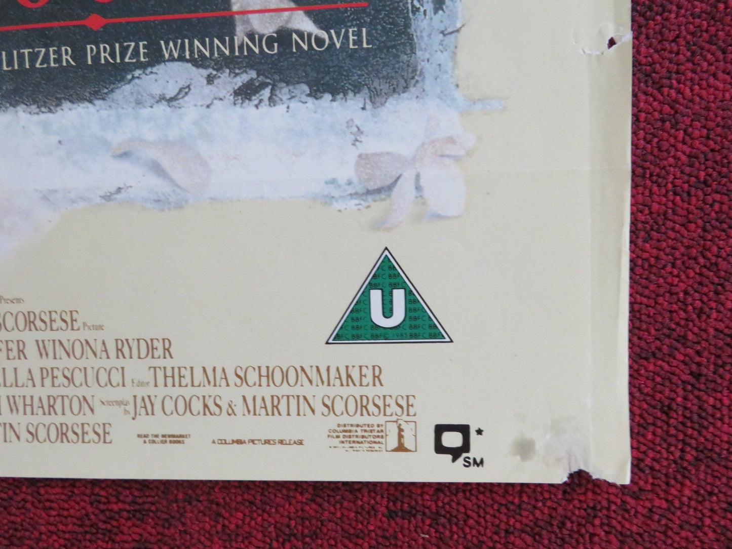 THE AGE OF INNOCENCE VHS VIDEO POSTER MARTIN SCORSESE DANIEL DAY - LEWIS 1993 Rendezvous Cinema Movie posters