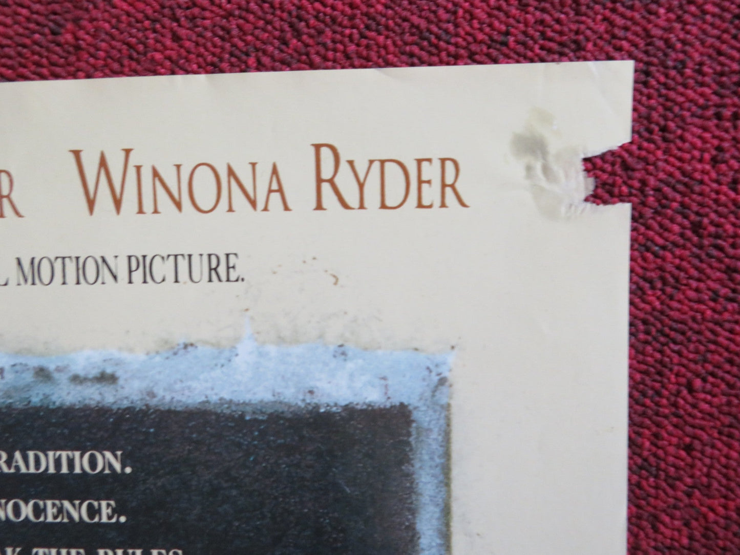 THE AGE OF INNOCENCE VHS VIDEO POSTER MARTIN SCORSESE DANIEL DAY - LEWIS 1993 Rendezvous Cinema Movie posters