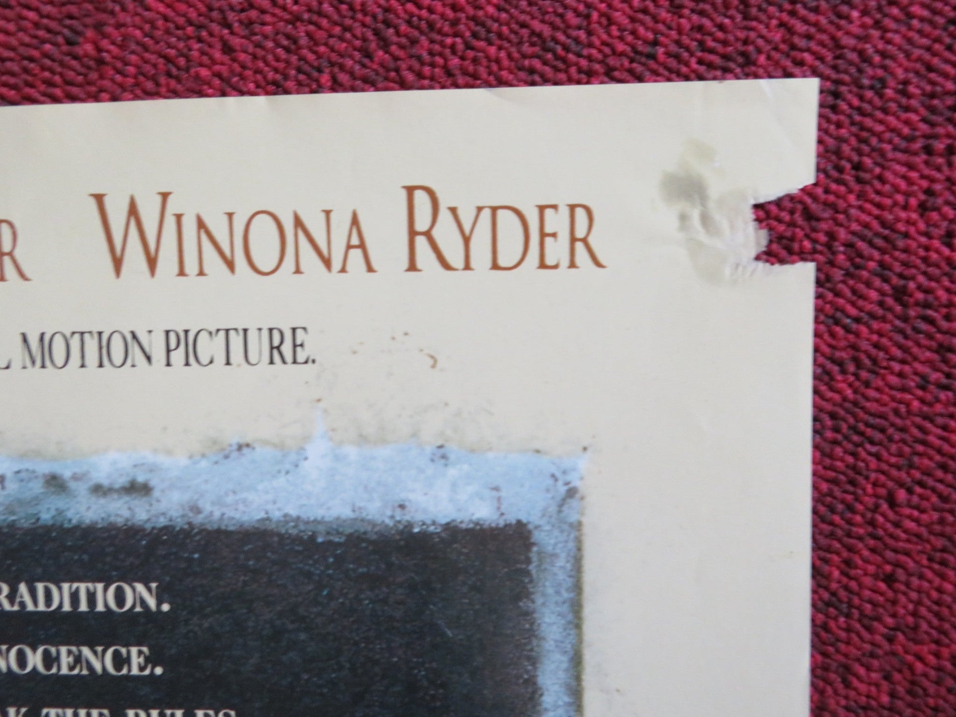 THE AGE OF INNOCENCE VHS VIDEO POSTER MARTIN SCORSESE DANIEL DAY - LEWIS 1993 Rendezvous Cinema Movie posters