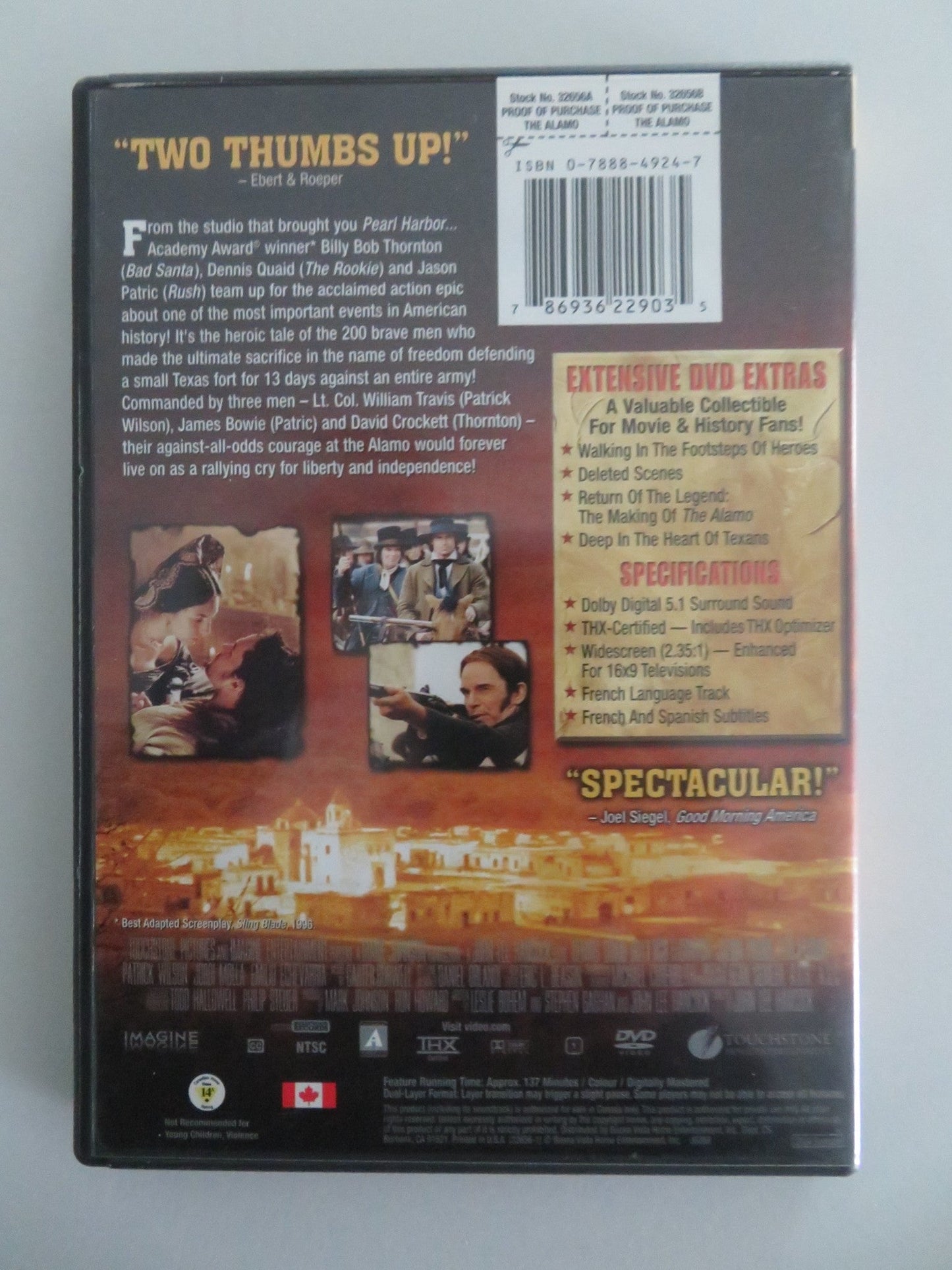 THE ALAMO (DVD) DENNIS QUAID BILLY BOB THORNTON 2004 REGION 1 Movie posters