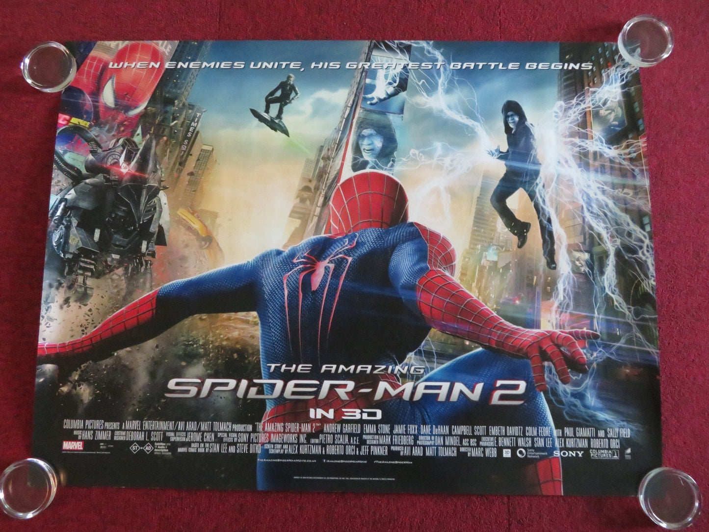 THE AMAZING SPIDER - MAN 2 UK QUAD ROLLED POSTER ANDREW GARFIELD EMMA STONE 2014 Movie posters