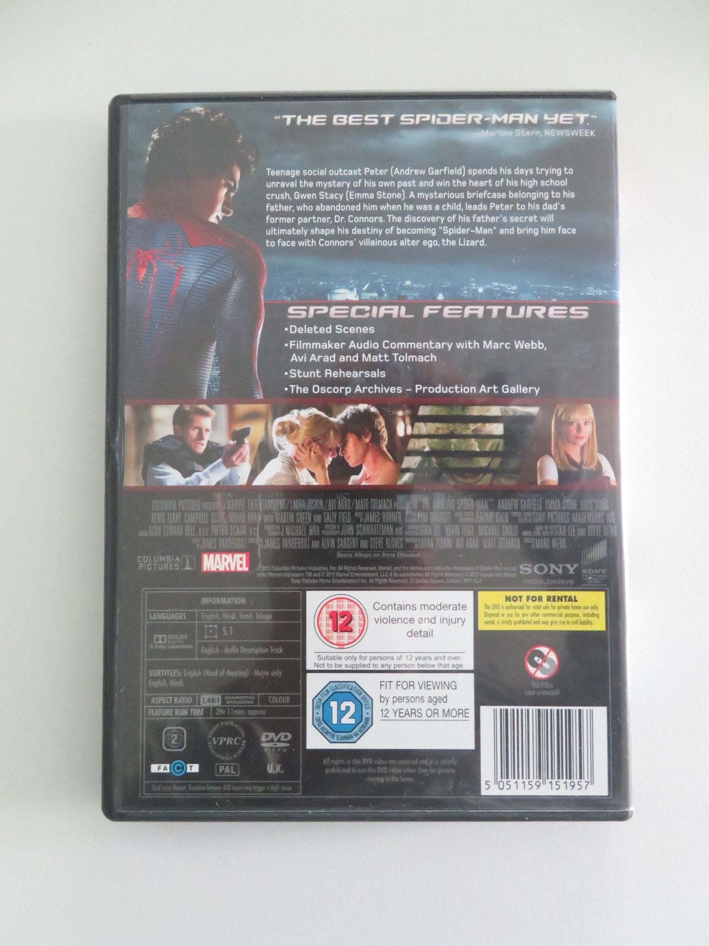 THE AMAZING SPIDER - MAN (DVD) ANDREW GARFIELD EMMA STONE 2012 REGION 2 Movie posters