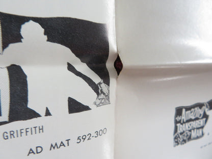 THE AMAZING TRANSPARENT MAN UNCUT PRESS BOOK FOLDED MARGUERITE CHAPMAN 1960 Rendezvous Cinema Movie posters