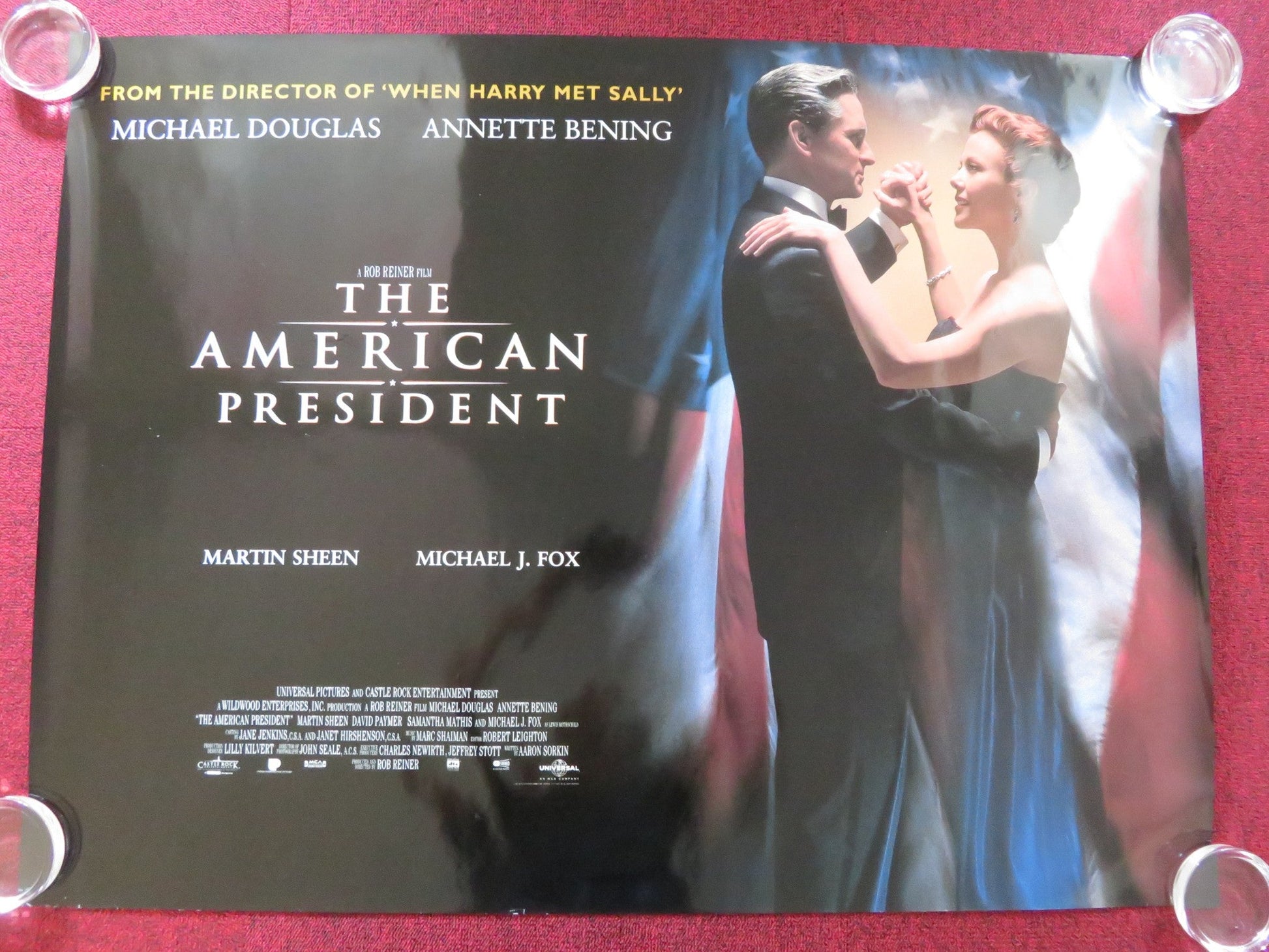 THE AMERICAN PRESIDENT UK QUAD ROLLED POSTER MICHAEL DOUGLAS ANNETTE BENING 1995 Rendezvous Cinema Movie posters