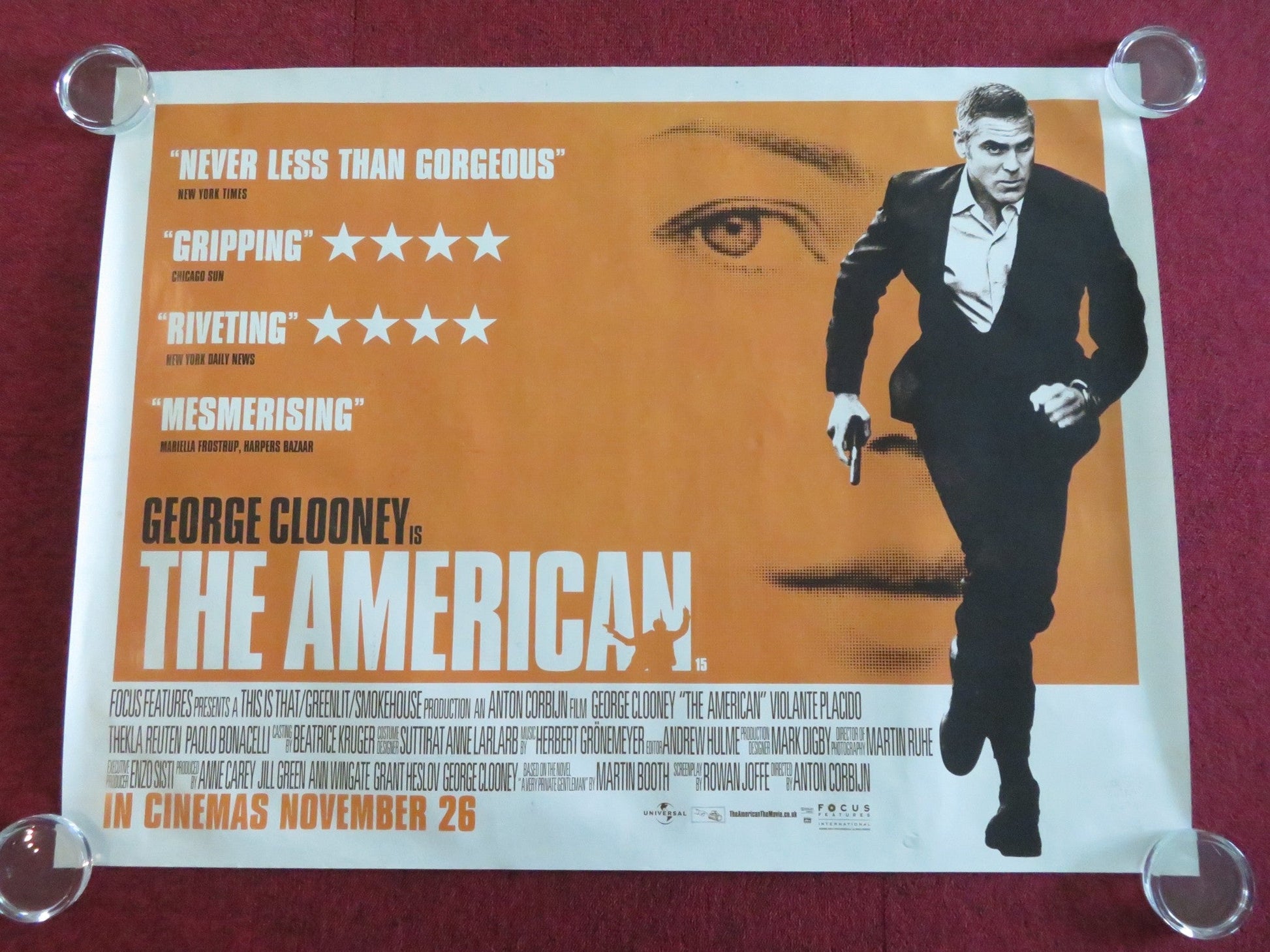 THE AMERICAN UK QUAD ROLLED POSTER GEORGE CLOONEY IRINA BJORKLUND 2010 - Rendezvous Cinema