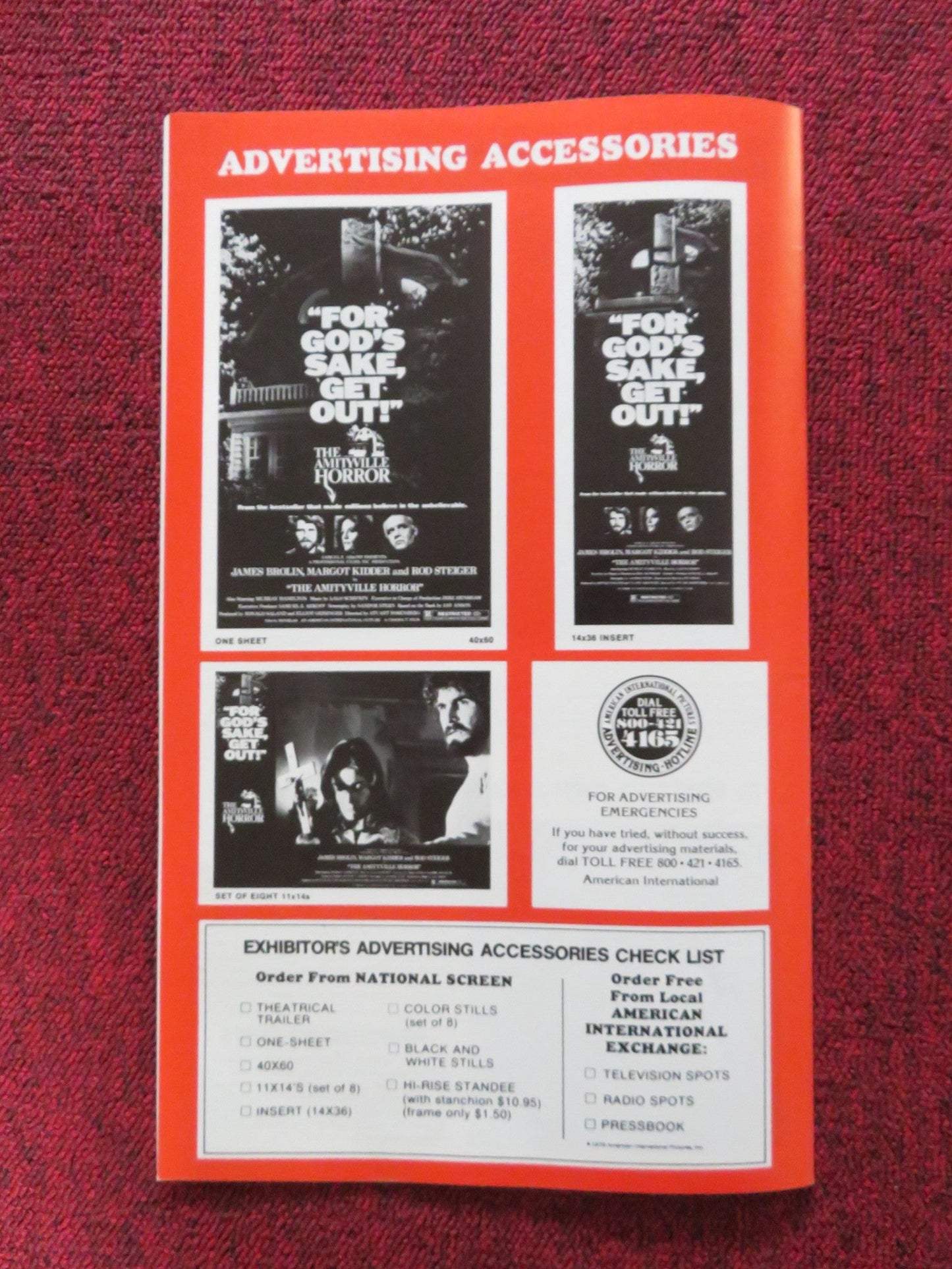 THE AMITYVILLE HORROR UNCUT PRESS BOOK JAMES BROLIN MARGOT KIDDER 1979 Rendezvous Cinema Movie posters