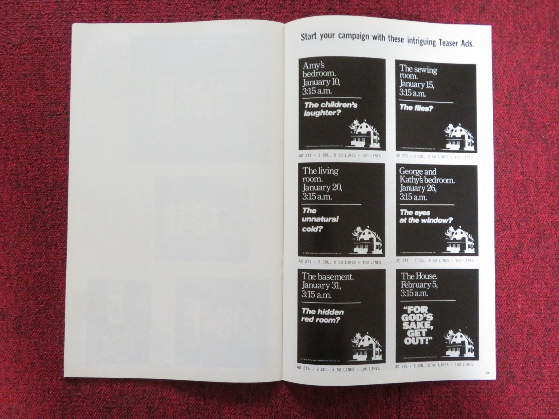 THE AMITYVILLE HORROR UNCUT PRESS BOOK JAMES BROLIN MARGOT KIDDER 1979 Rendezvous Cinema Movie posters