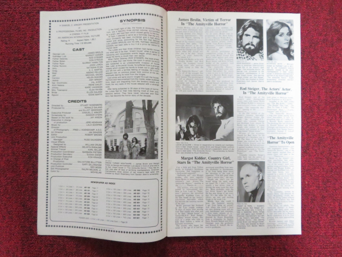 THE AMITYVILLE HORROR UNCUT PRESS BOOK JAMES BROLIN MARGOT KIDDER 1979 Rendezvous Cinema Movie posters