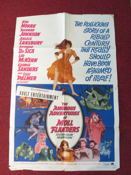 THE AMOROUS ADVENTURES OF MOLL FLANDERS FOLDED US ONE SHEET POSTER K. NOVAK 1965 Rendezvous Cinema Movie posters