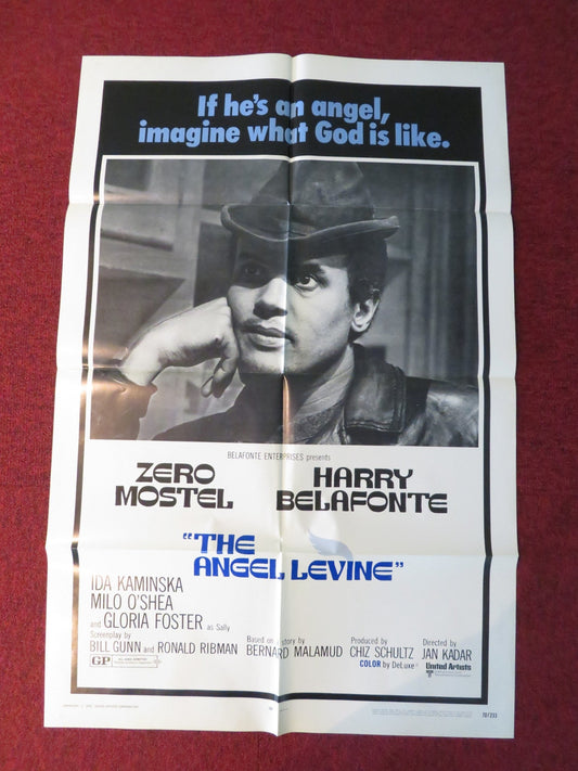 THE ANGEL LEVINE FOLDED US ONE SHEET POSTER ZERO MOSTEL HARRY BELAFONTE 1970 Rendezvous Cinema Movie posters
