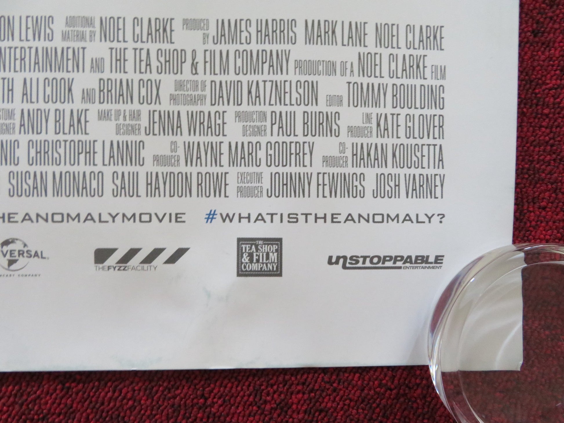 THE ANOMALY UK QUAD ROLLED POSTER NOEL CLARKE LUKE HEMSWORTH 2014 Rendezvous Cinema Movie posters